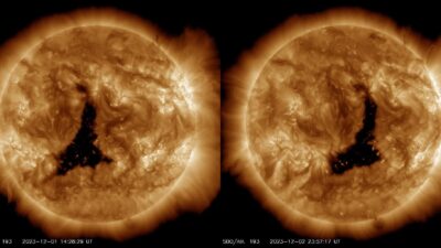 NASA teleskopları, dev yarığın Dünya'ya doğru hızla hareket eden Güneş