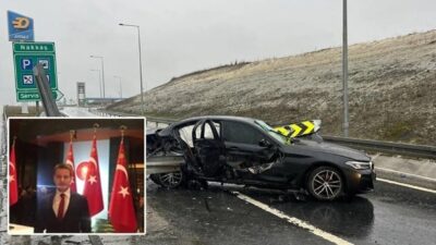 Kuzey Marmara Otoyolu'nun Çatalca mevkisinde otomobil bariyere çarptı. Feci kazada