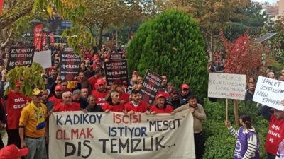 Kadıköy Belediyesi'nde çalışan Genel-İş üyesi belediye işçileri ödenmeyen alacakları için